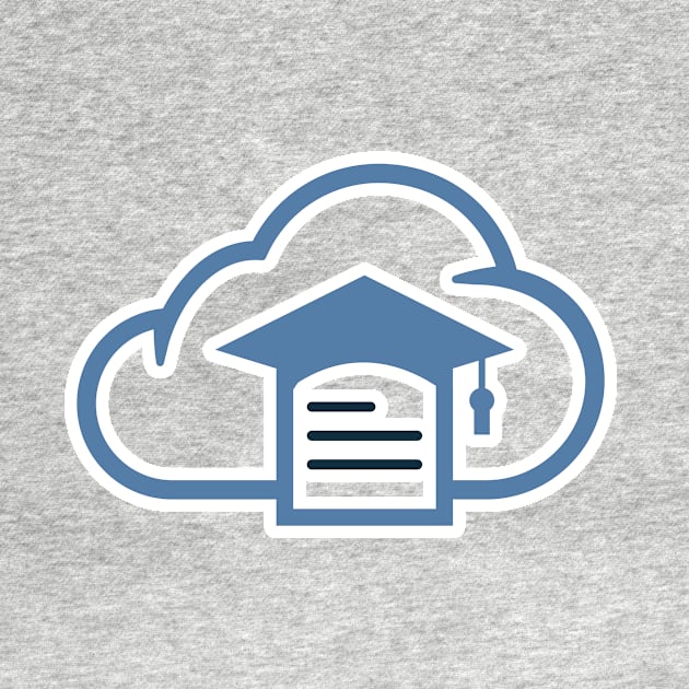 Cloud Report Sticker Logo Design. Vector illustration sticker icon with the concept of a cloud computing system for document management services. by AlviStudio